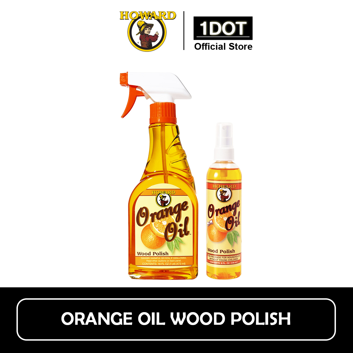 Howard Orange Oil Wood Polish 8oz / 16oz (Old English Oil Alternative