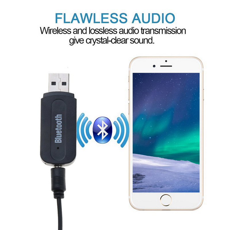 Wireless Car USB Adapter 3.5mm Jack AUX Music Stereo Receiver Bluetooth