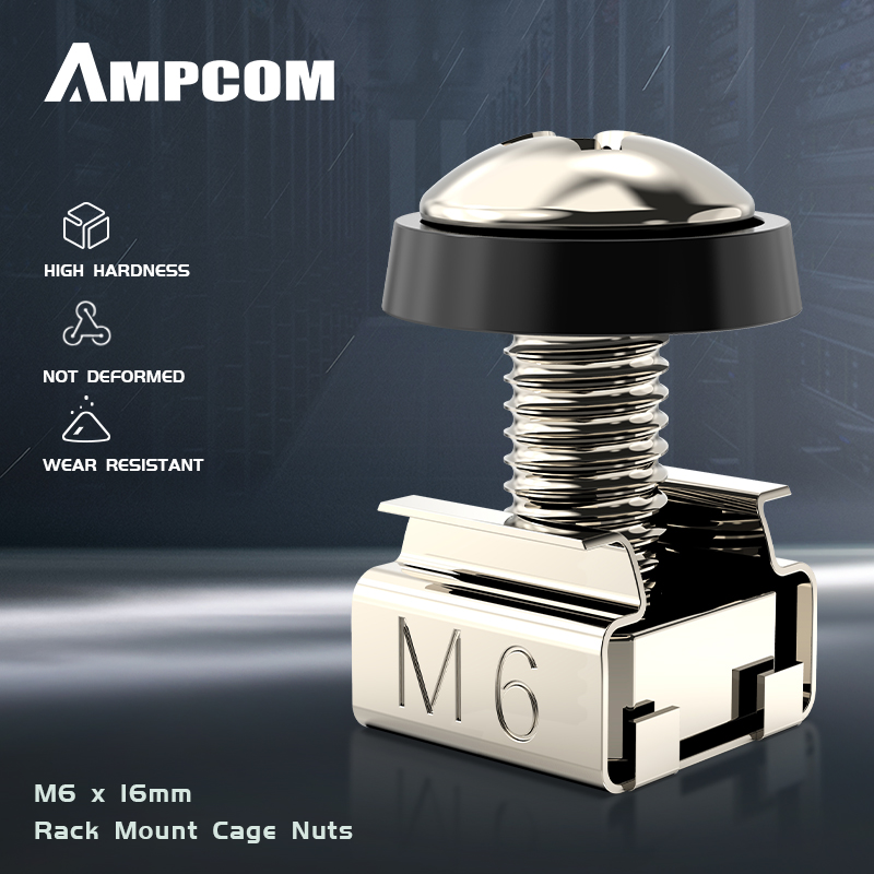 Ampcom 50 Chiếc Đai Ốc Lồng Gắn Giá M6 X 16 Mm
