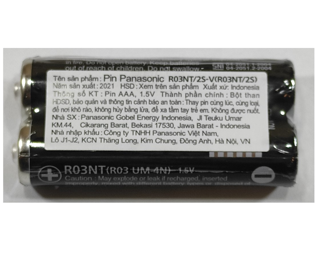 Pin Chính Hãng - 2 Vỉ (4 Viên) Pin Panasonic Pin AAA / 3A đen R03NT/2S