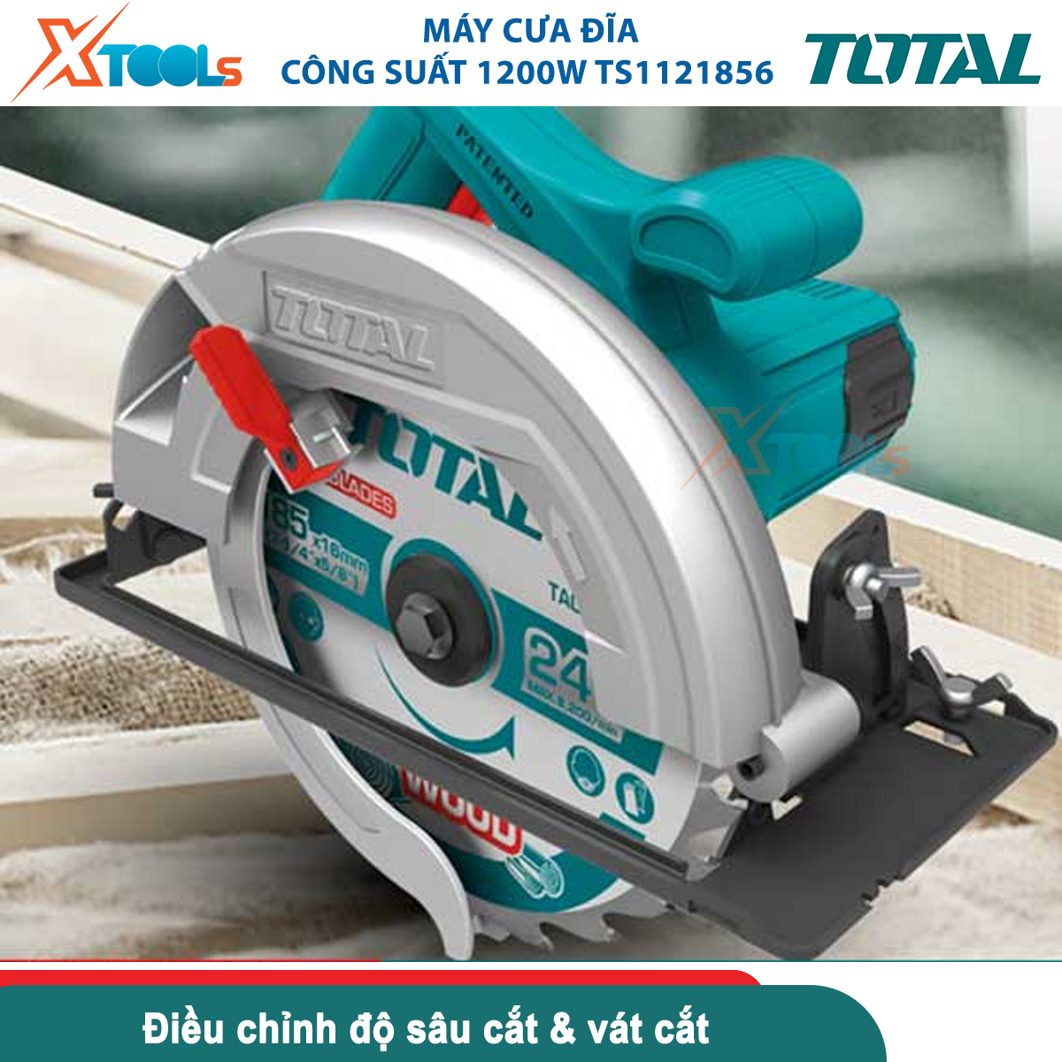 Máy cưa đĩa tròn Total Máy cưa gỗ đĩa tròn 1200W-2200W 220V máy cưa bàn đa năng điều chỉnh góc cắt và hướng cắt XTOOLs