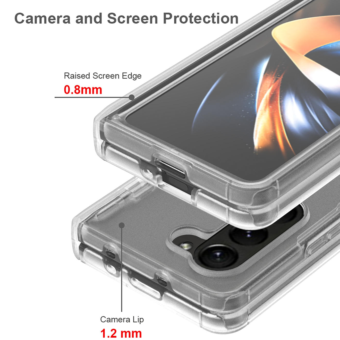 Acrylic TPU + PC Rõ Ràng Bản Lề Kết Nối Trường Hợp Đối Với Samsung Galaxy Z Fold5 Trường Hợp Chống Sốc Drop-Proof Chống-Vân Tay Điện thoại mờ Trường Hợp