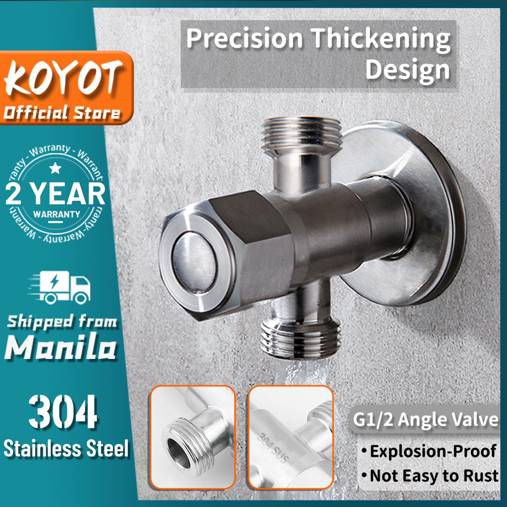 Koyot 304 Stainless Steel Thickened Two Way Angle Valve Suitable For Connecting Bidet Toilet