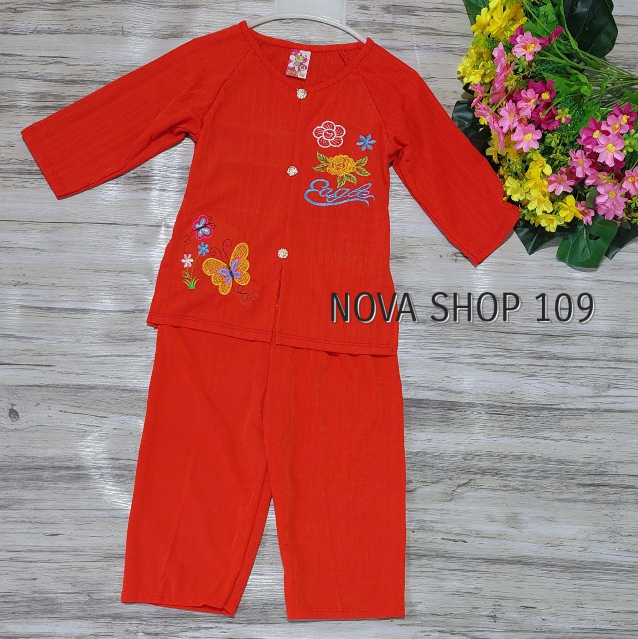 Bộ áo quần bà ba truyền thống bé gái - nova shop- bà ba quần màu