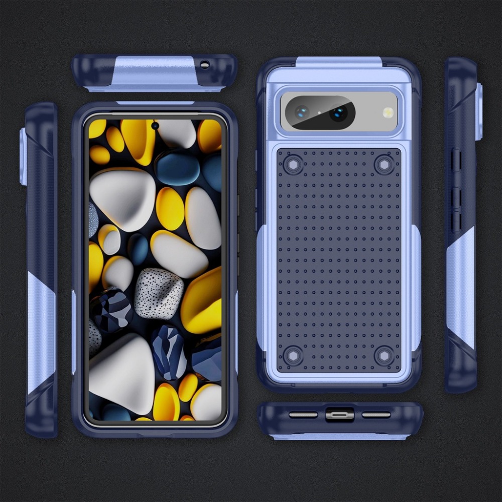 For Google Pixel 7A, Pixel 7, Pixel 7 Pro, Pixel 8, Pixel 8 Pro Case, Dual Layer Hard PC Back&Soft Bumper Resilient Shock Absorb Shockproof Phone Case