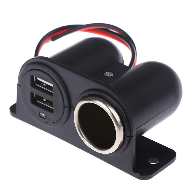 Shiguo 12v 24v ổ cắm điện 2x usb sạc thuốc lá nhẹ hơn xe cắm xe tải