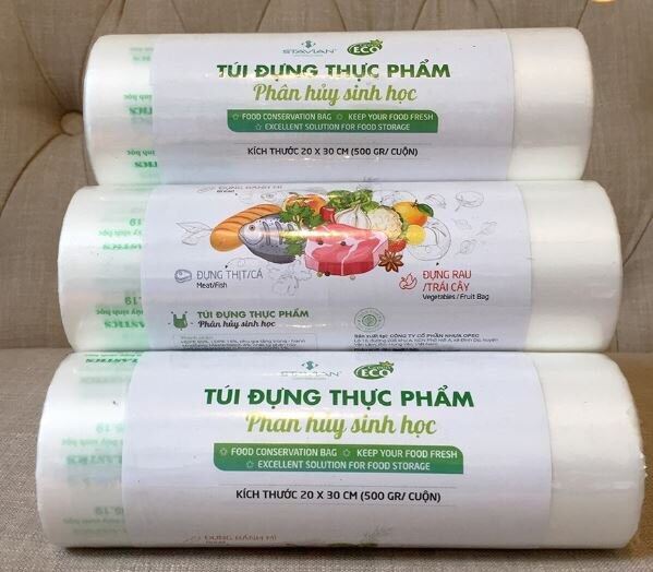 Túi đựng thực phẩm tự hủy sinh học (cuộn 500gr)