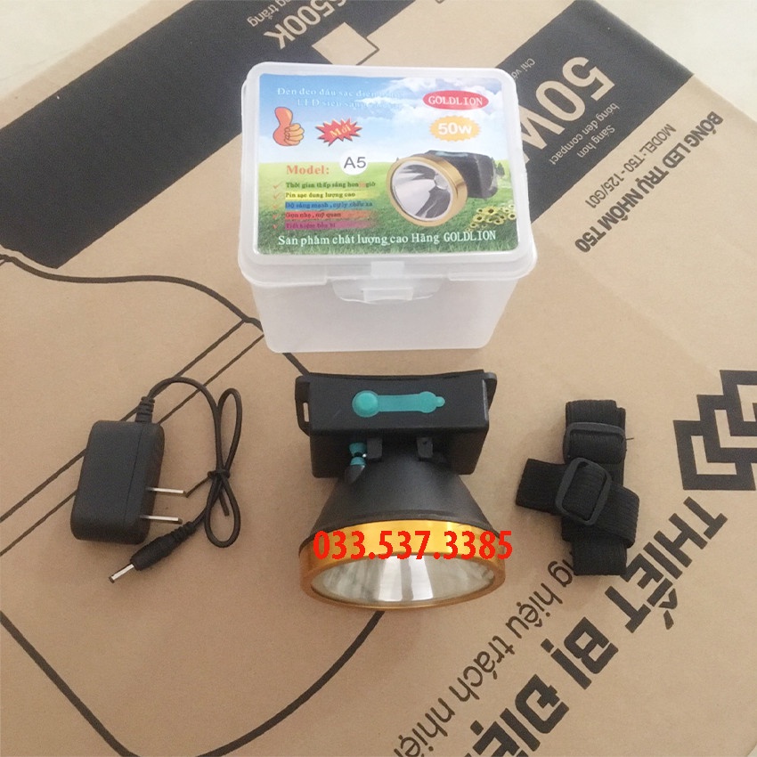 (BH12T) Đèn bin đội đầu, đèn pin led đội đầu A5 GOLDLION độ bền cao