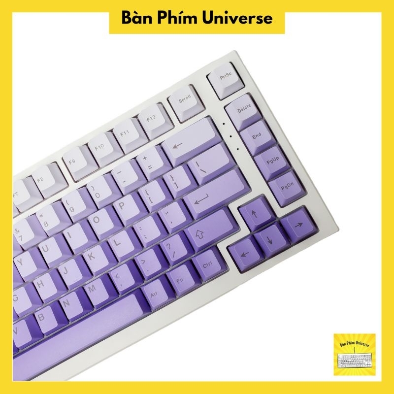 Keycap tím gradient - keycap pbt profile cherry 124 phím - keycap gradient tím cho bàn phím cơ - bàn phím universe