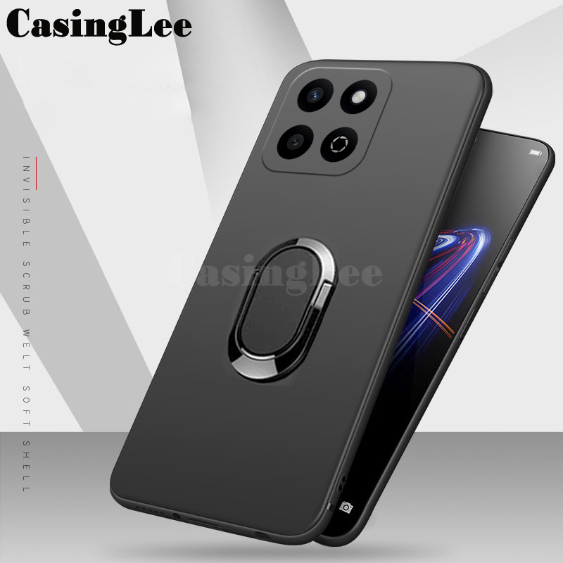 For Honor X7C Case Soft Silicone Matte Full Protector Shockproof Car Adsorb Holder Ring For Honor X7C Back cover Phone Cases.