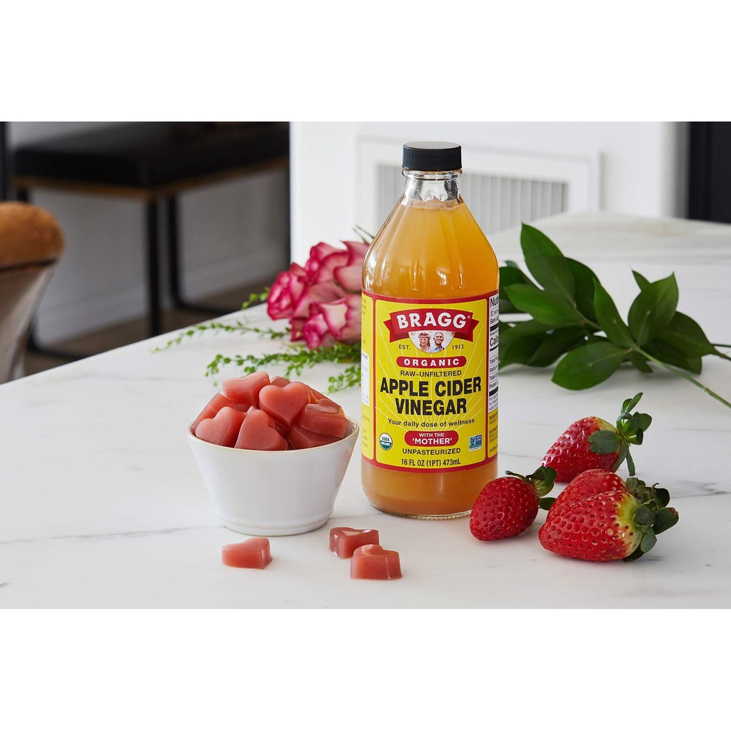 Dấm Táo Hữu Cơ Có Con Dấm cái 473ml
