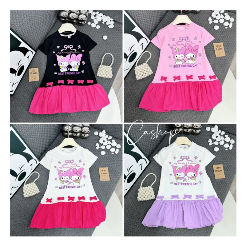 Váy đầm xoè đuôi cá Kuromi cho bé gái