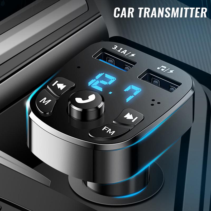 Bluetooth version 5.0 FM Transmitter Car Player Kit Car Charger Quick Dual USB Bluetooth5.0 Transmitter