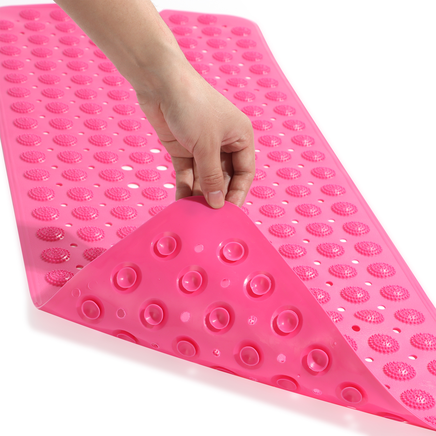 FEELDG Home Shower Floor Drain Holes Bath Mat Bathroom Mat Massage Point Suction Cup