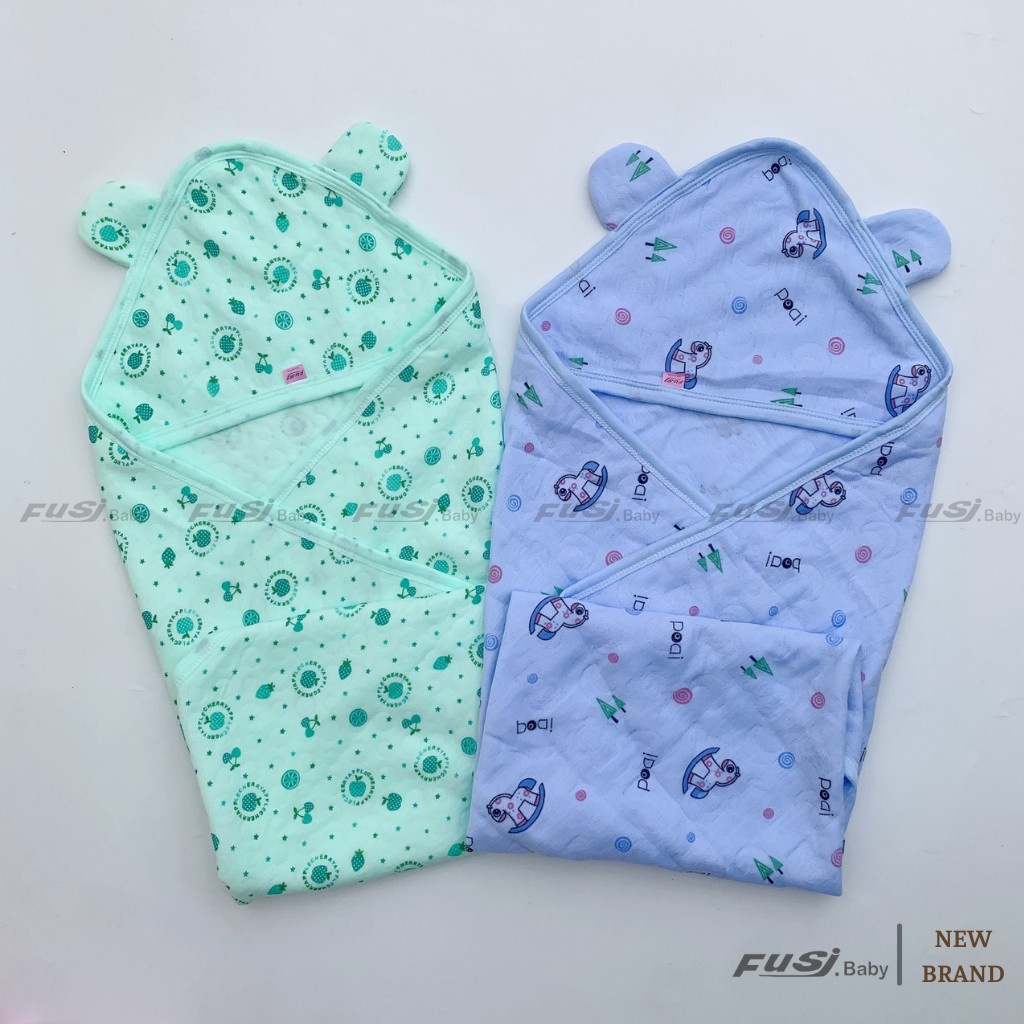 Chăn ủ xốp có mũ cho bé sơ sinh