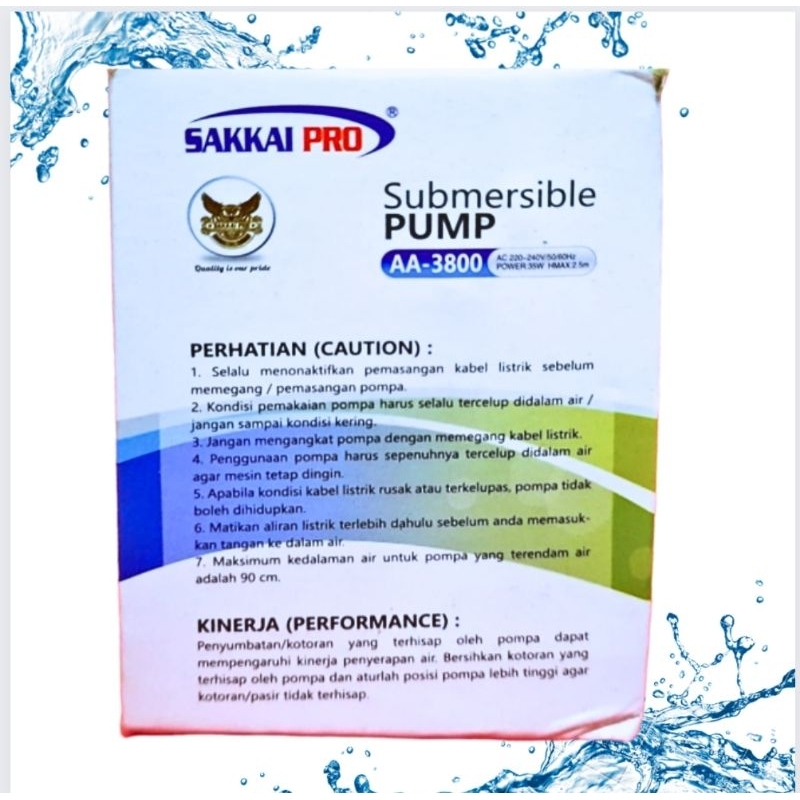 Pompa Aquarium kolam SAKKAI PRO AA 3800