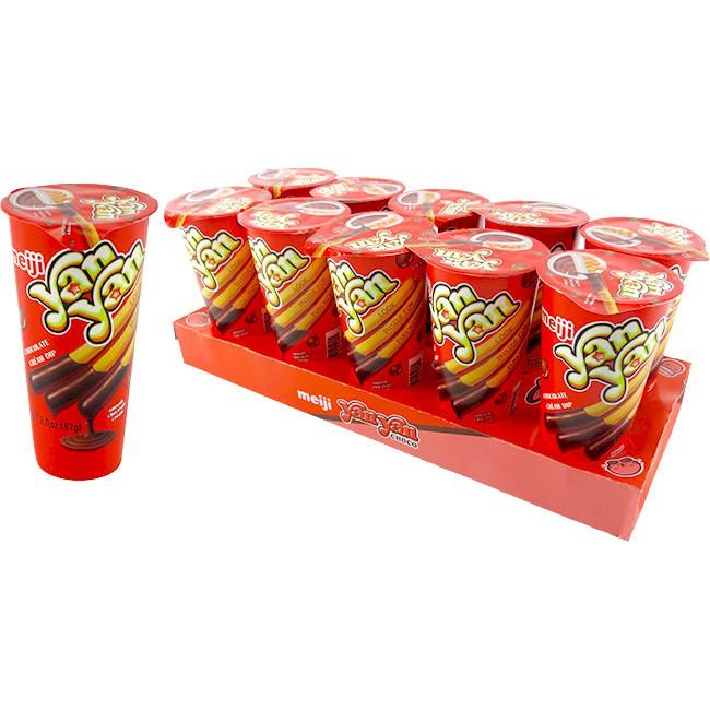 Combo 10ly Bánh que Meiji Yan Yan chấm kem socola - đồ ăn vặt
