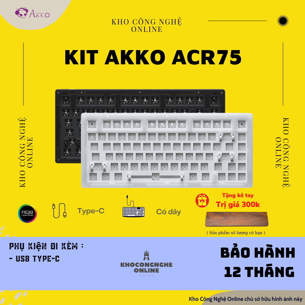 Kit bàn phím cơ AKKO ACR75 / ACR64 / ACR67 (Hotswap / RGB / Foam tiêu âm / Gasket Mount)