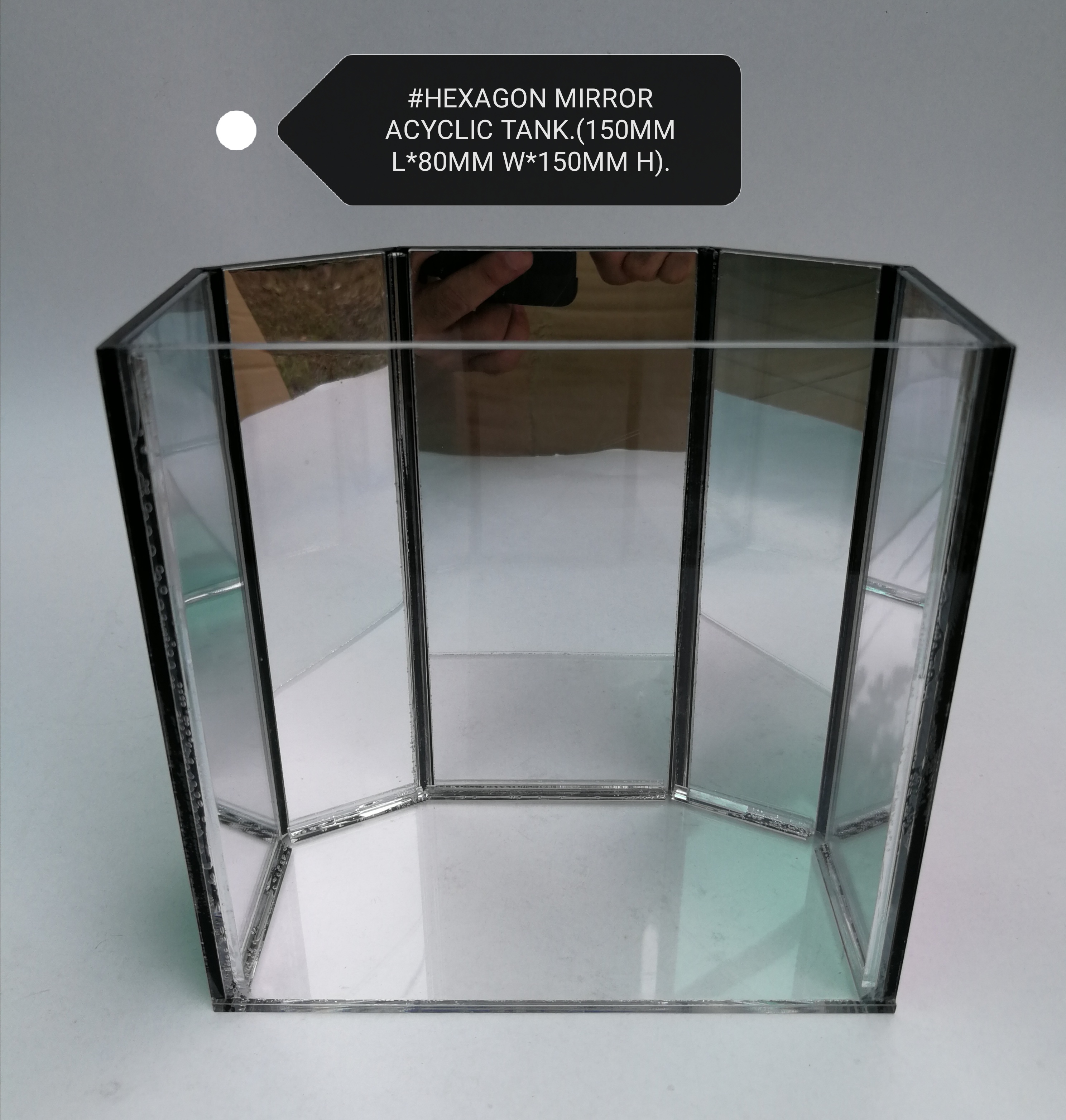 Hexagon Acrylic Mirror Back Betta Fish Aquarium Tank Lazada