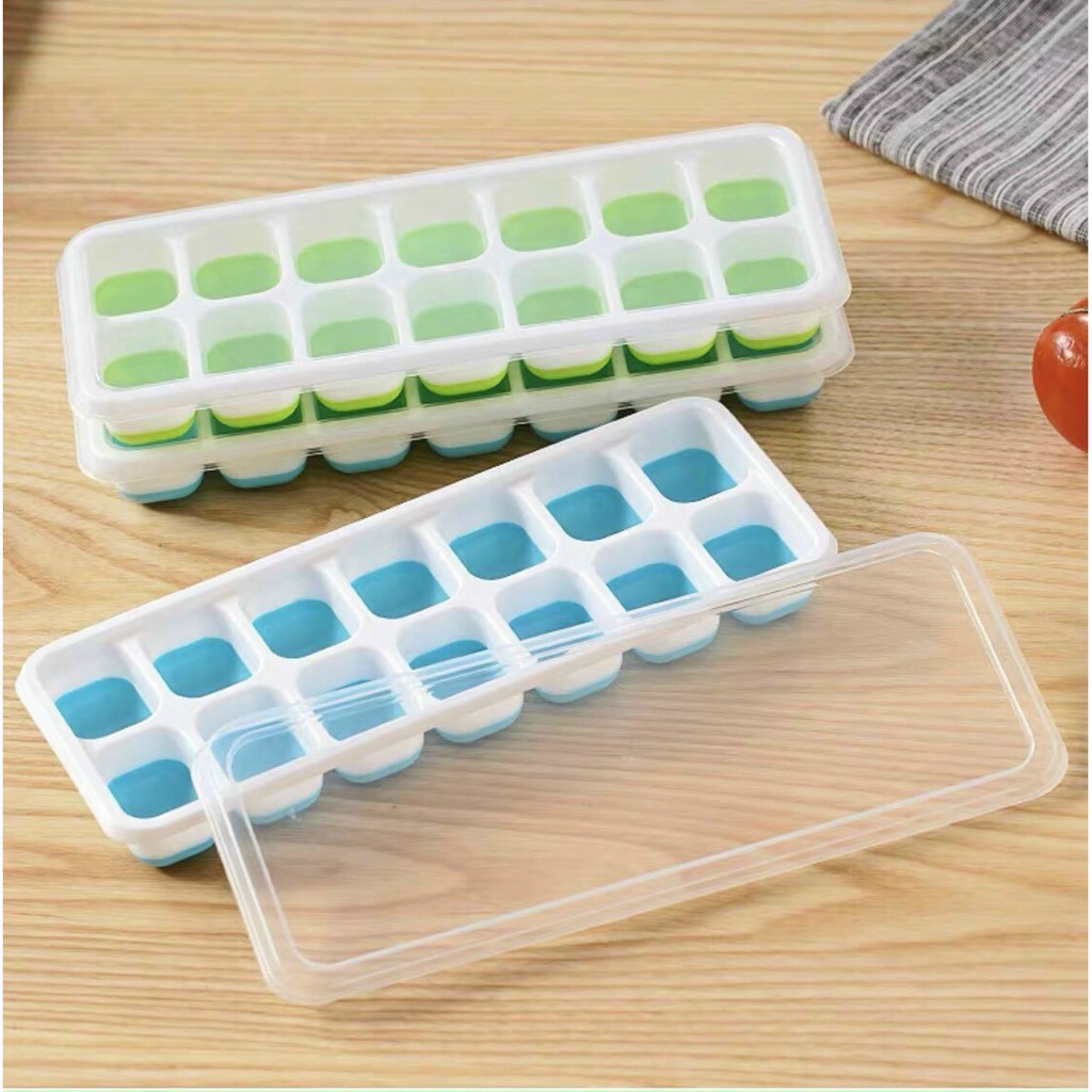 Khay làm đá silicon kèm nắp đậy