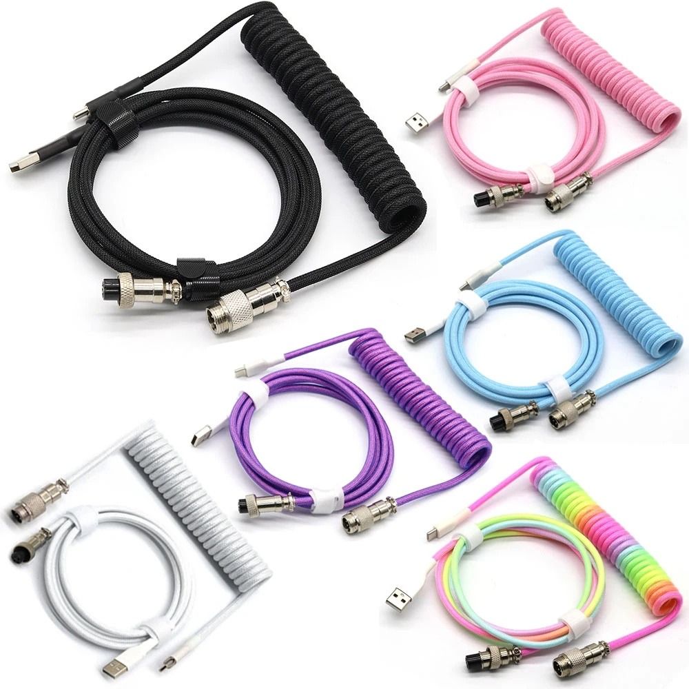 Rtbkg Máy tính để bàn 3 Meter sợi bện Bàn phím chơi game Bàn Phím Cơ Bàn phím cáp dây cáp xoắn Bàn Phím Cơ Loại dây C Cáp USB