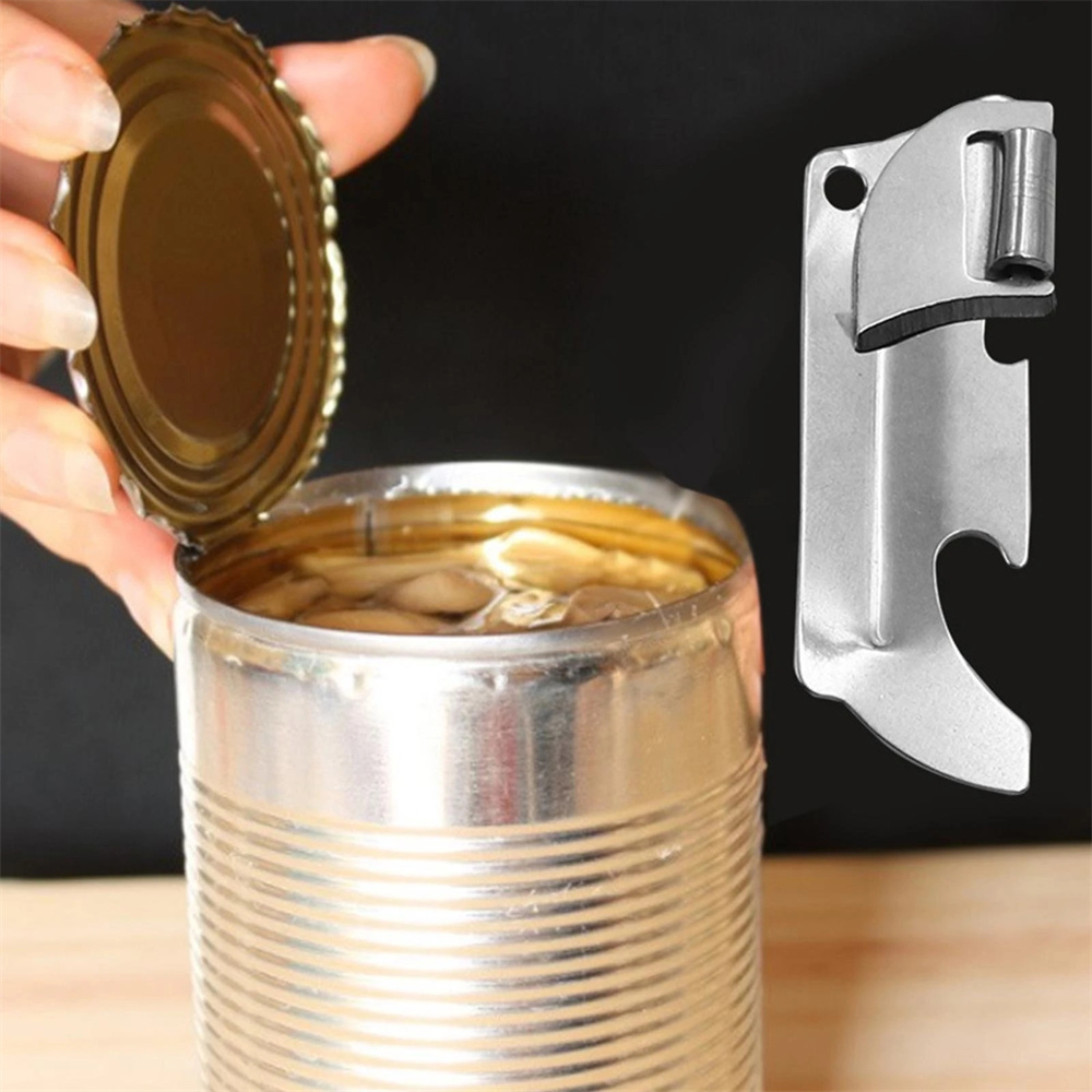 costel 4pcs Stainless steel multi-purpose can opener, multi-functional bottle opener, folding mini bottle opener