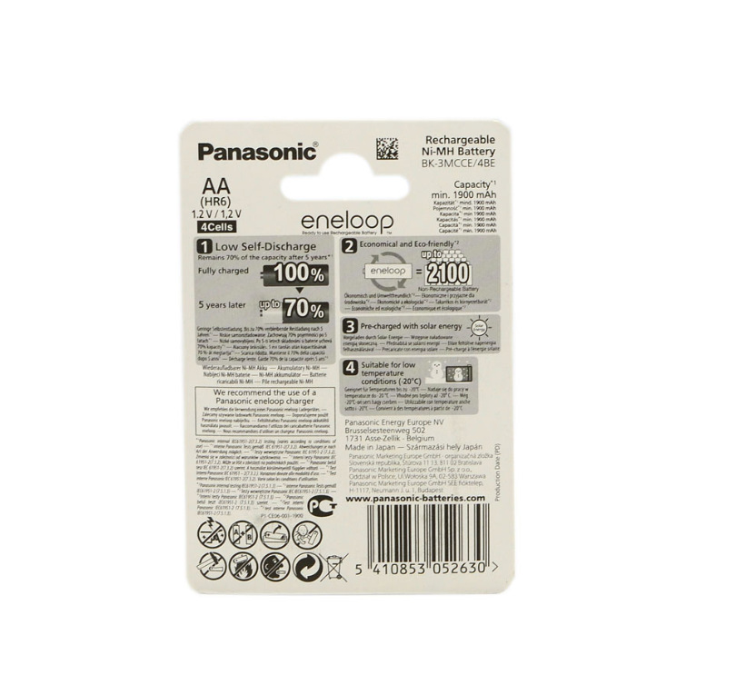 [Vỉ 4 viên] PIN Sạc Panasonic AA Eneloop 4 viên 1900 mAh - 2100 lần sạc (hàng chuẩn)