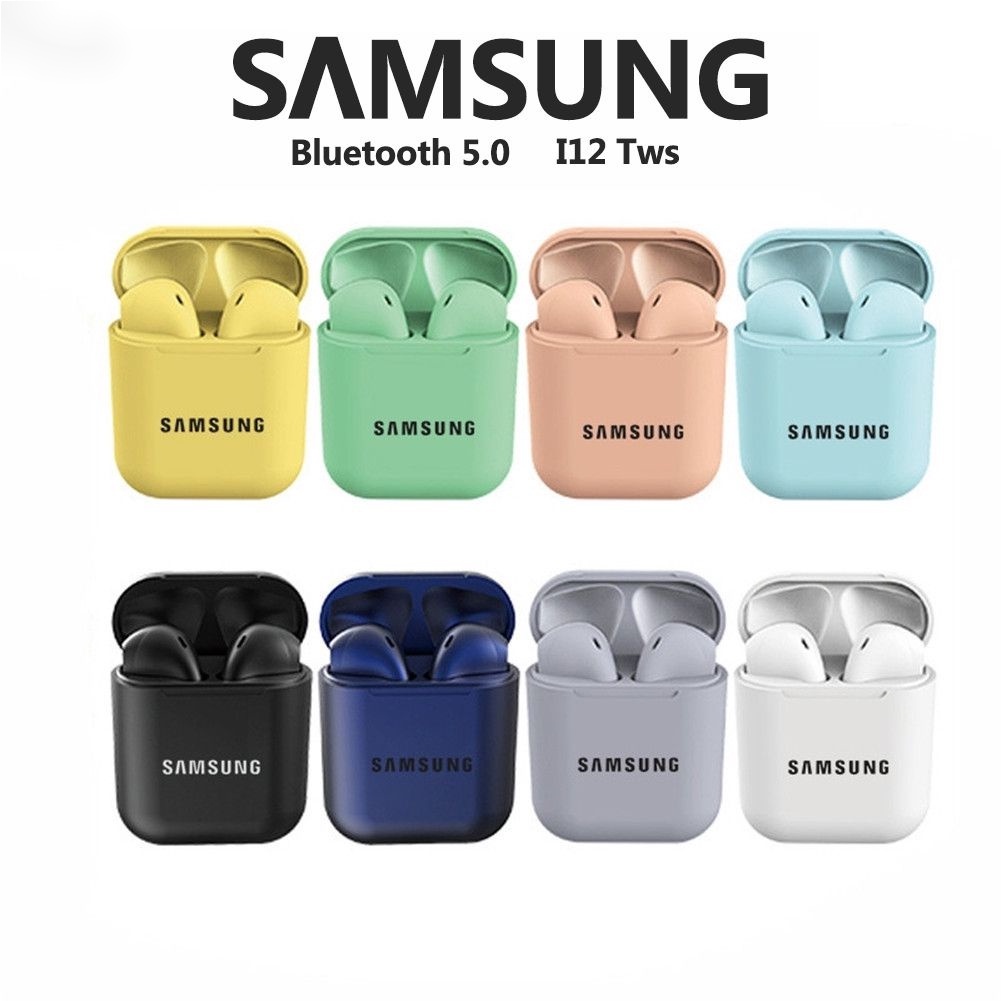 🎧COD+original+Ready Stock🎧Samsung Macaron I12 TWS Earbuds Bluetooth 5.0 Airpods Earphone Wireless Headset 3D Surround Sound Headphone