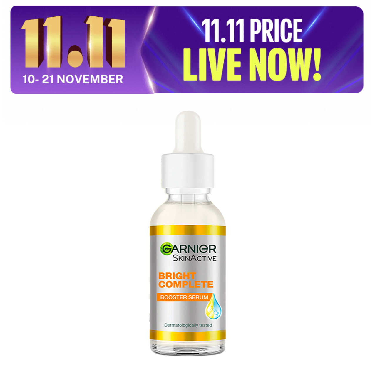 Garnier Skin Active Bright Complete Vitamin C Booster Serum 30 ML - Contains Niacinamide