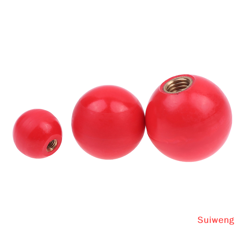 Suiweng nhựa màu đỏ m4/M5/m6/m8/M10/M12 chủ đề hình quả bóng Đầu kẹp nắm vặn đai ốc