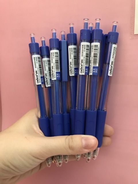 Bộ 10 bút gel Chosch mực tím , xanh, đen, đỏ
