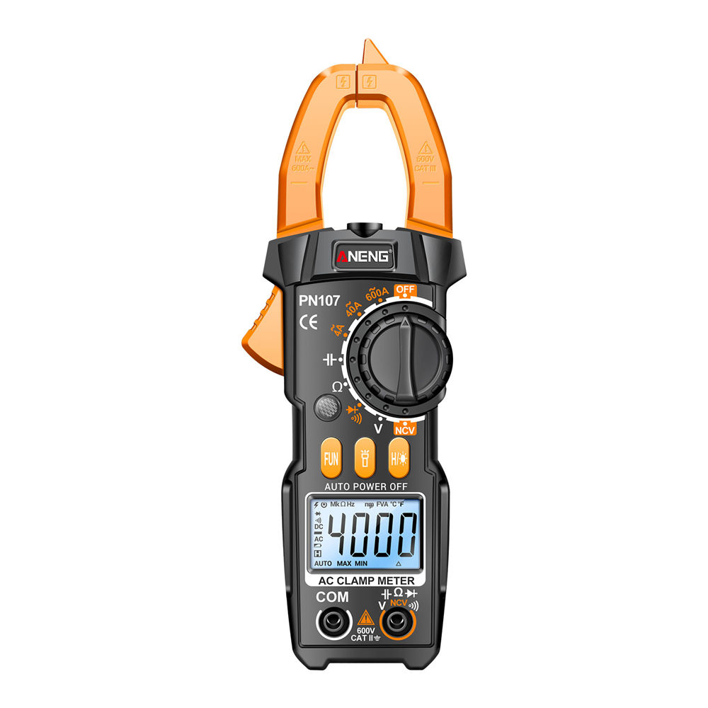 Ziqqucu ANENG Clamp Meter Multimeter Tester Auto Ranging TRMS 4000 Counts AC DC Current Voltage Ohm Volt Amp Meter Electrical Tools