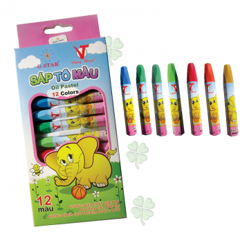 Sáp dầu oil pastel , sáp tô màu 12 màu_18 màu_24 màu g.star