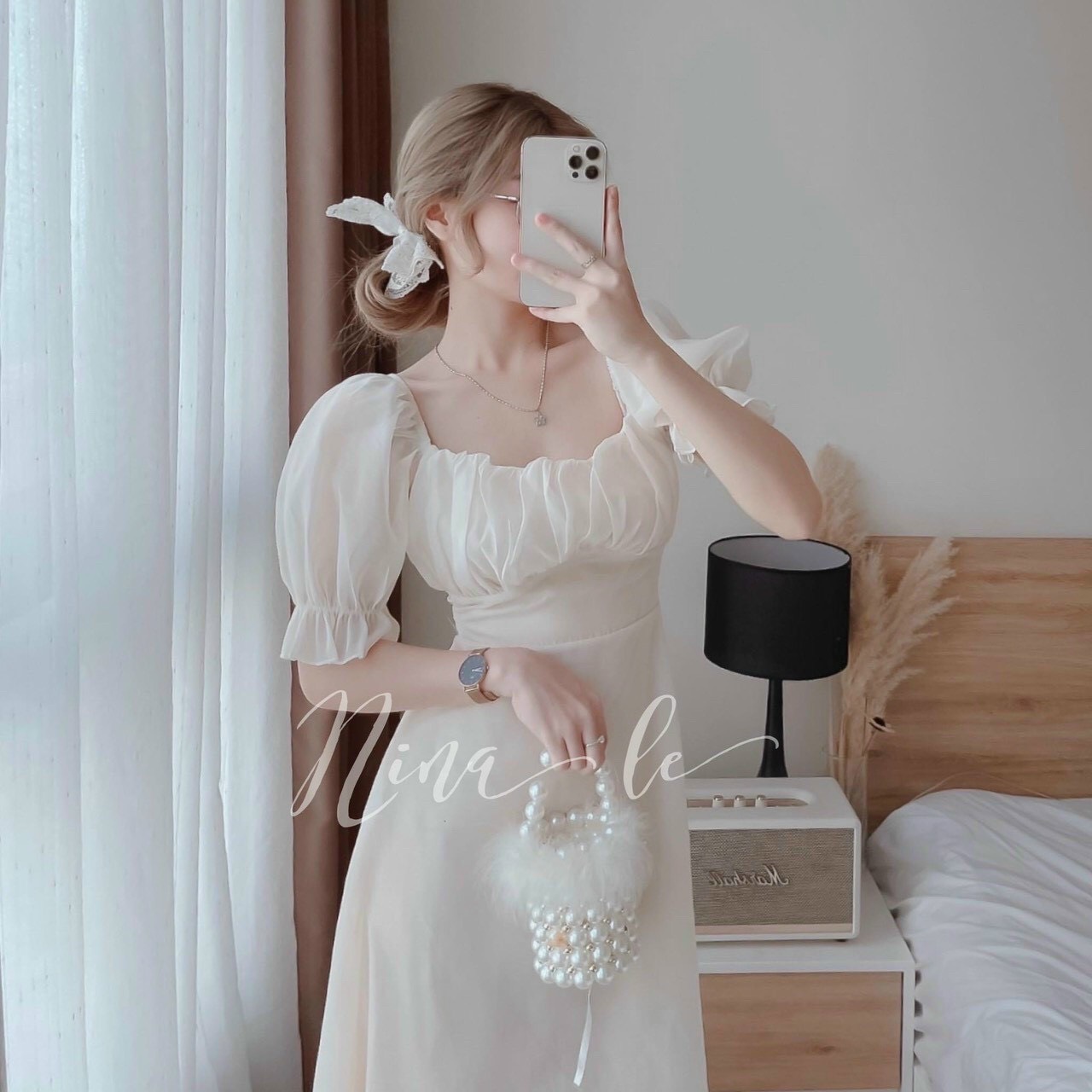 Đầm tiểu thư voan 2 lớp mẫu mới siêu hot.