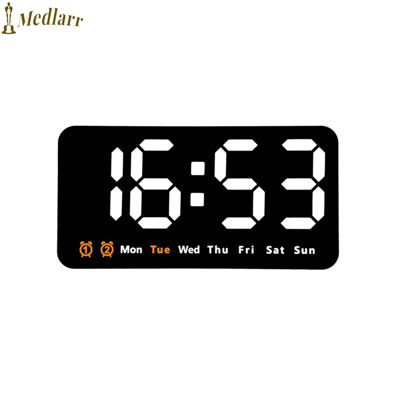 MedlarrLED Digital Wall Clock With 2 Alarm Large Display Alarm Clock For Living Room Office Classroom Gym Shop Decor