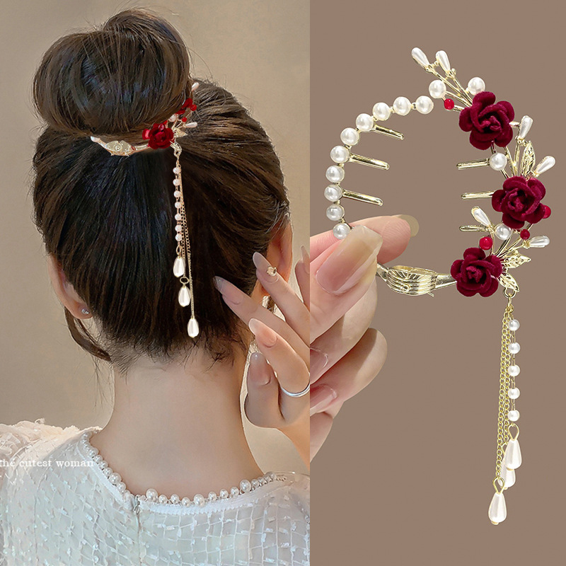 Bell%20Orchid%20Flower%20Hair%20Claw%20Clip%20Tassel%20Pill%20Head%20Ponytail%20Buckle%20Hair%20Clip%20Women%20Hairpin%20Barrette%20Hair%20Accessories%20BOYUAN%20-%20Image%202