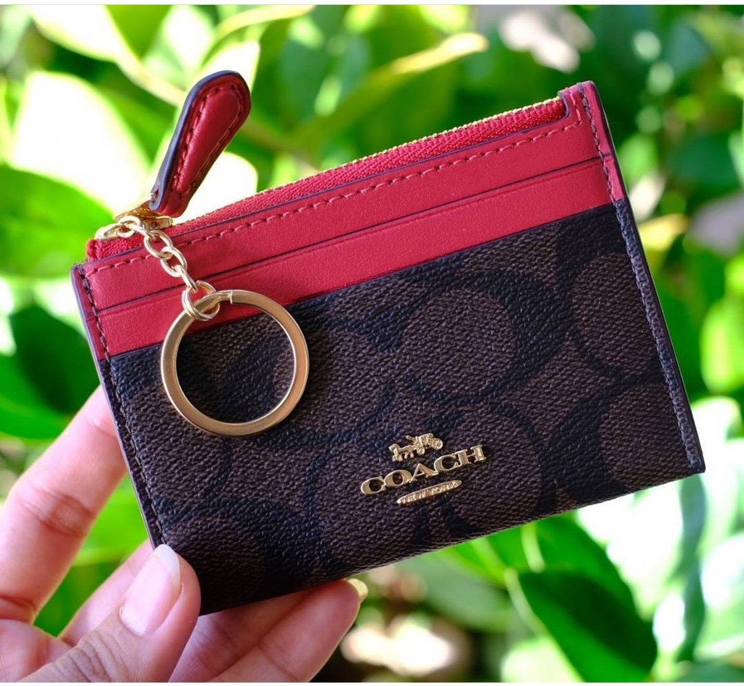 Guaranteed Authentic Coach Mini Skinny Id Case In Signature Canvas Wallet F88208 Red Lazada PH