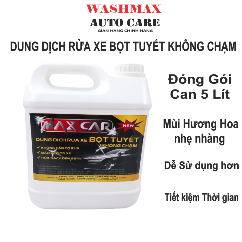 Dung dịch rửa xe không chạm MaxCar 5 Lít, WASHMAX Autocare