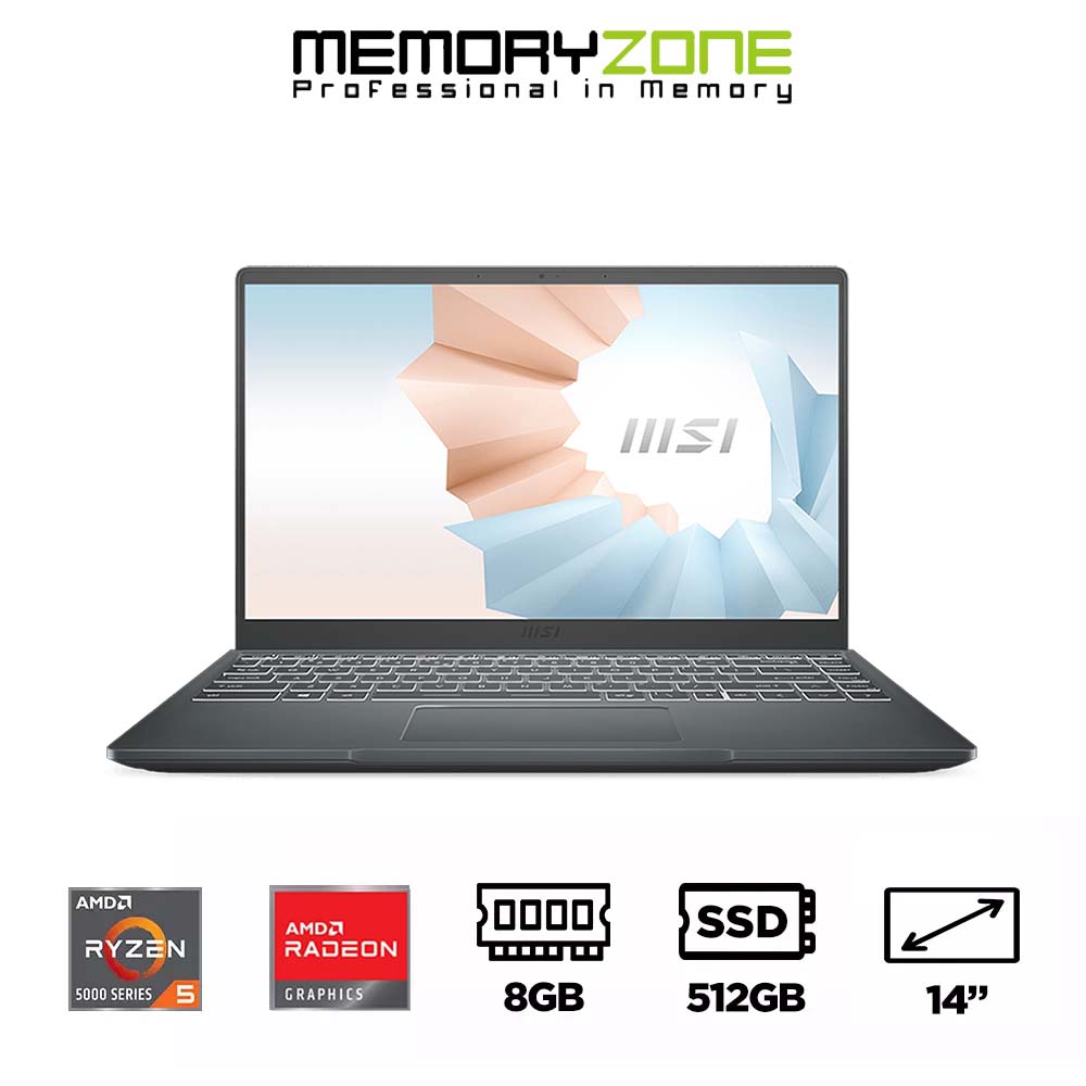 Máy tính Laptop MSI Modern 14 B5M-203VN (Ryzen 5 5500U, Radeon Graphics, Ram 8GB DDR4, SSD 512GB, 14 Inch IPS FHD)