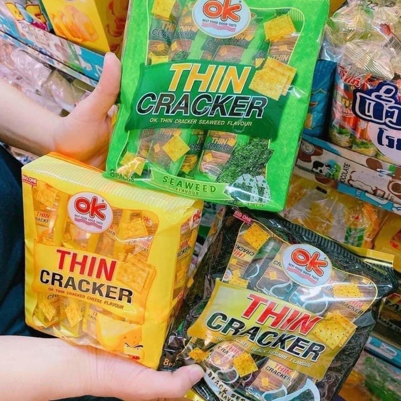Bánh Quy OK Thin Cracker Thái Lan 256g Đủ Vị