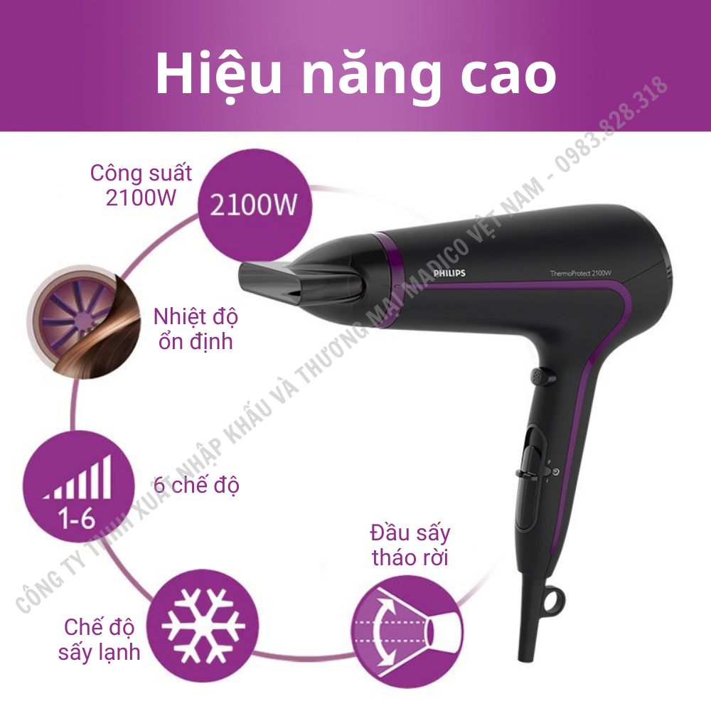 Máy sấy tóc Philips HP8230 công suất 2100W
