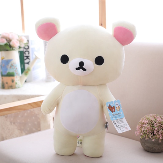 20-80cm Big size Rilakkuma Couple Plush doll Stuffed toys soft Pillow Anime Yellow chicken cartoon animal gifts For girlfriend