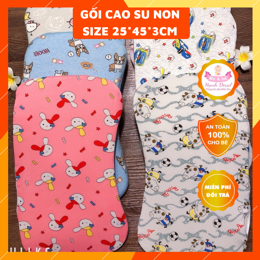 GỐI CAO SU NON CHO BÉ YÊU SIZE 25*45*3CM