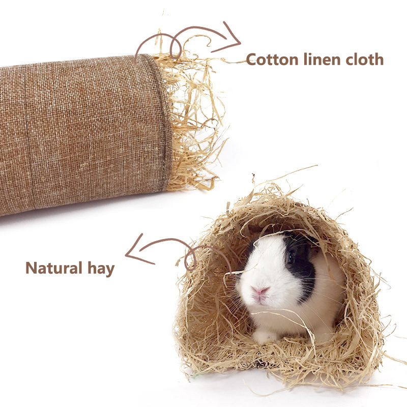 dongcheng%20Rabbit%20Hideaway%20Toy%20Animal%20Grass%20Straw%20Bunny%20Tunnel%20Toy%20Breathable%20Guinea%20Pig%20-%20Image%206