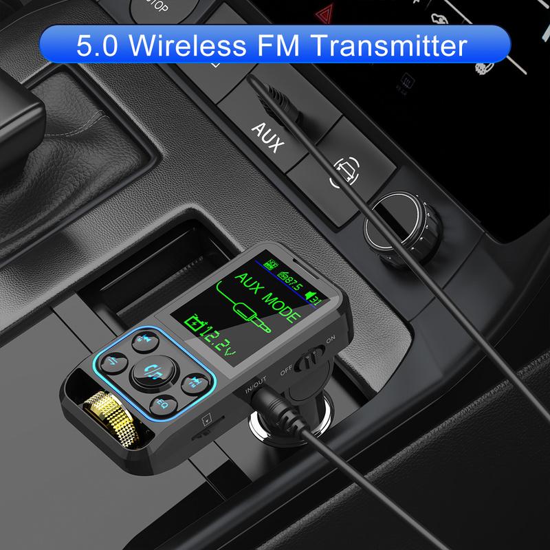 Bluetooth FM Transmitter Car Bluetooth MP3 Player Reusable Dual USB Screen Display Audio Player Car Charger Adapter Bluetooth FM Transmitter