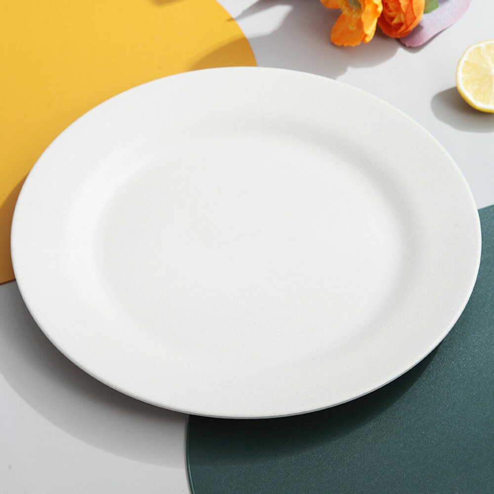 25Cm Plates Dinnerware Wheat Straw Plates Unbreakable Lightweight