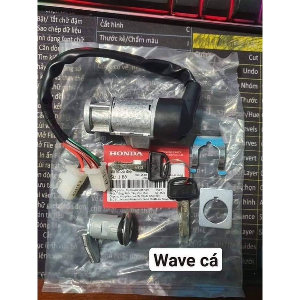 Bộ ổ khóa xe dream wave,zx 2 cạnh alongtol