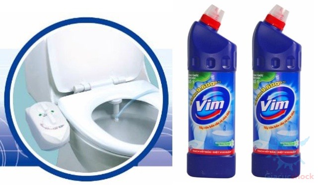 Vim Nước Tẩy Bồn Cầu Vim Diệt Khuẩn  - Xanh Nước Biển (500ml)