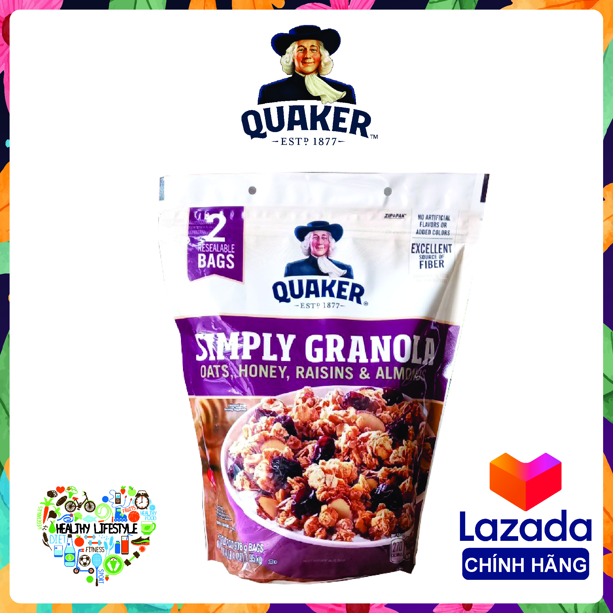 Ngũ Cốc Ăn Liền Simply Granola (1pac 2 gói x 978g)