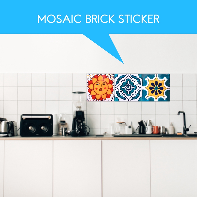 24PCS Self Adhesive Mosaic Brick Tile 3D Sticker Kitchen Bathroom Wall Stickers
